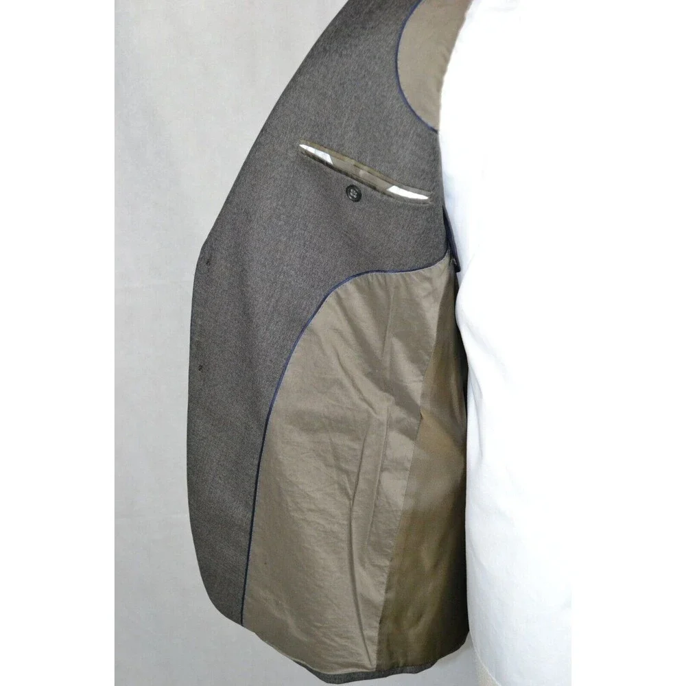 Banana‎ Republic 100% Wool Blazer Suit Jacket Grey Charcoal Men's Modern Fit 42R